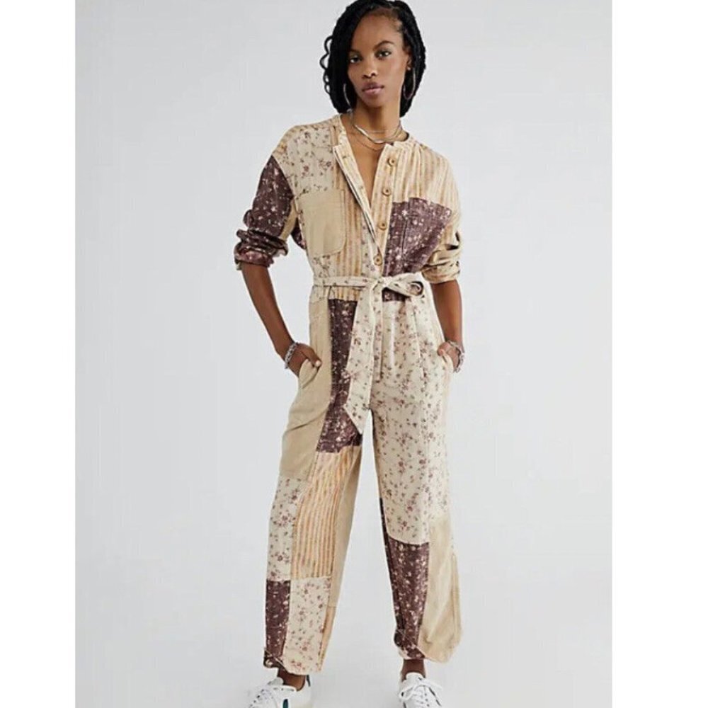 Free People Road Trip Patched Coveralls